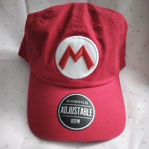 Super Mario Mario Brothers Red M Ball Cap New Without Tags
